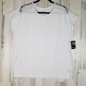 NWT Torrid Lace Super Soft White Lace Dolman Top Women's Size 0/Large